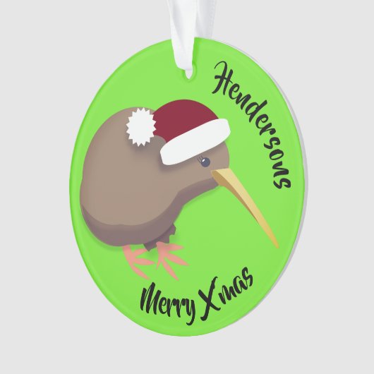 kerstfoto Kiwi Ornament (voorkant)