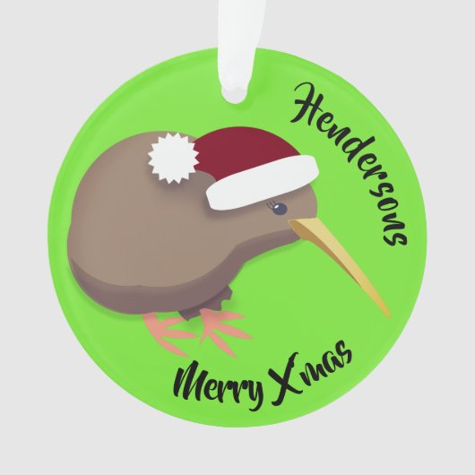 kerstfoto Kiwi Ornament (voorkant)