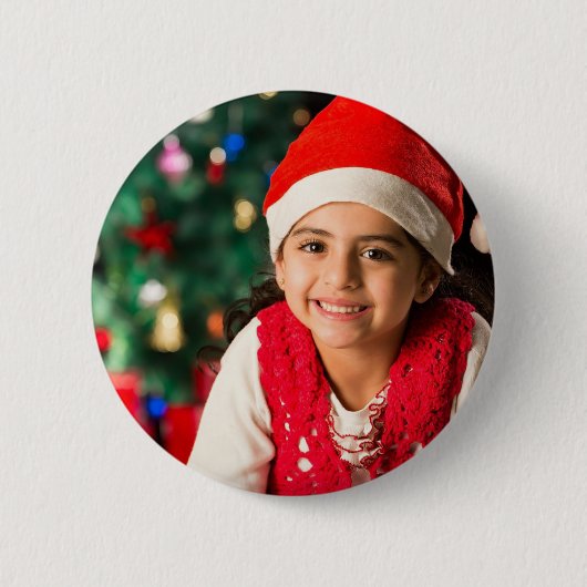 KERSTFOTO KNOP OP MAAT RONDE BUTTON 5,7 CM (Voorkant)