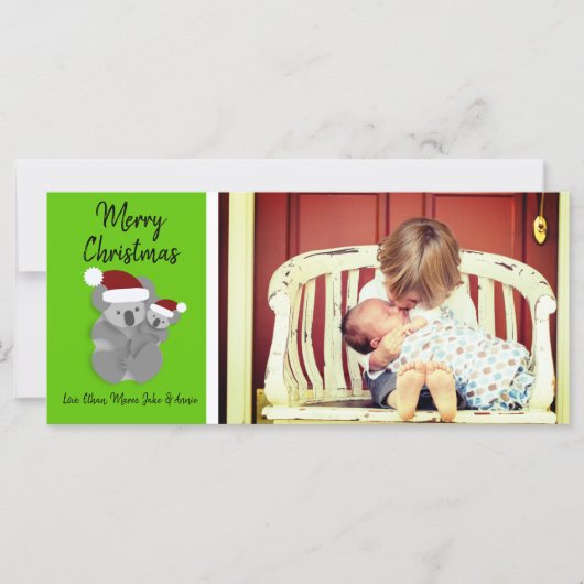 kerstfoto Koalas (Voorkant)