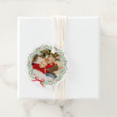 Kerstfoto krans Kerstmis Wens Familie Bedankjes Labels (In situ)