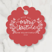 Kerstfoto krans Kerstmis Wens Familie Bedankjes Labels (Achterkant)