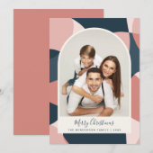 kerstfoto Lijst Coral Blue Feestdagenkaart (Voorkant / Achterkant)