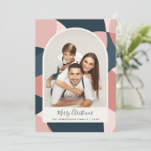 kerstfoto Lijst Coral Blue Feestdagenkaart (Staand voorkant)