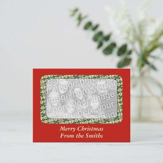 kerstfoto-Lijst Feestdagenkaart (Staand voorkant)