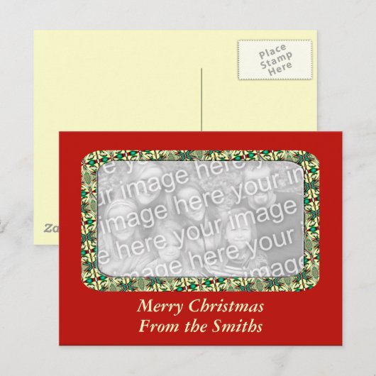 kerstfoto-Lijst Feestdagenkaart (Voorkant / Achterkant)