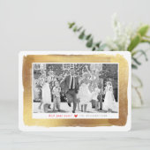 KERSTFOTO luxe glam goud geborsteld lijst Feestdagenkaart (Staand voorkant)
