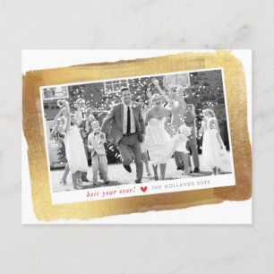 KERSTFOTO luxe glam goud geborsteld lijst Feestdagenkaart