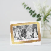 KERSTFOTO luxe glam goud geborsteld lijst Feestdagenkaart (Staand voorkant)