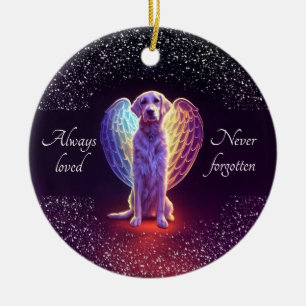 kerstfoto Memorial Dog Angel Wings Keramisch Ornament