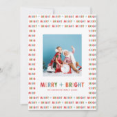 Kerstfoto Merry and Bright Feestdagenkaart (Voorkant)