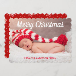 kerstfoto Merry Kerstmis Snowflakes Feestdagenkaart