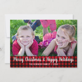 Kerstfoto Merry Red Pset Feestdagenkaart
