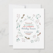 Kerstfoto Merry Winter Woodland Feestdagenkaart (Achterkant)