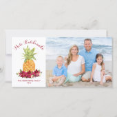 Kerstfoto met ananas Mele Kalikimaka Feestdagenkaart (Voorkant)