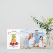 Kerstfoto met ananas Mele Kalikimaka Feestdagenkaart (Staand voorkant)