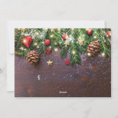 Kerstfoto met antieke houten uitstraling feestdagenkaart (Achterkant)