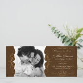 kerstfoto met Chocolade Brown Feestdagenkaart (Staand voorkant)