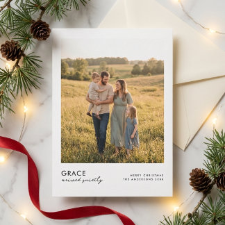 Kerstfoto met christelijke religieuze thema 'Genad Feestdagenkaart