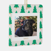 Kerstfoto met dennenbomen keramisch ornament (Rechts)