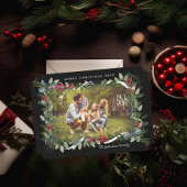 kerstfoto met Eucalyptus Juniper Berry Feestdagenkaart