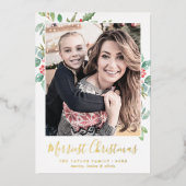 kerstfoto met Folie met kerstmis Folie Feestdagenkaart (Voorkant)