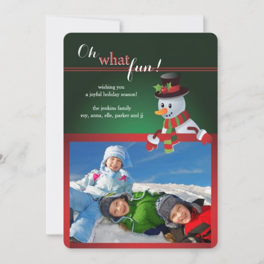 Kerstfoto met Frosty's lijst kerstkaart (Voorkant)