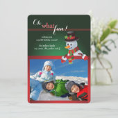 Kerstfoto met Frosty's lijst kerstkaart (Staand voorkant)