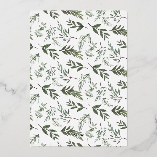 Kerstfoto met gehuwde Elegant Folie Typografie Folie Feestdagenkaart (Achterkant)