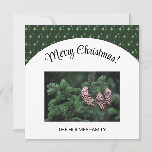 Kerstfoto met geïllustreerd boompatroon (Voorkant)