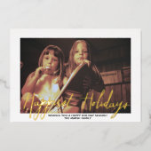 Kerstfoto - met gelukkigste Feestdagen in Gold (Voorkant)