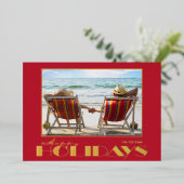 Kerstfoto met goud folie feestdagenkaart (Staand Voorkant)