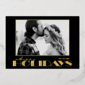 Kerstfoto met goud folie feestdagenkaart (Voorkant)