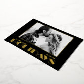 Kerstfoto met goud folie feestdagenkaart (Gedraaid)