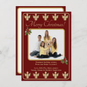 Kerstfoto met gouden engelen feestdagenkaart (Voorkant / Achterkant)