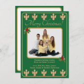 Kerstfoto met gouden engelen feestdagenkaart (Voorkant / Achterkant)