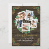 kerstfoto met gouden Waterverf Feestdagenkaart (Voorkant)