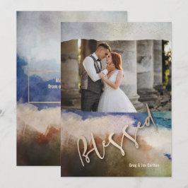 Kerstfoto met gouden Waterverf zonder kerstmis Feestdagenkaart