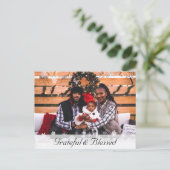 kerstfoto met grateful en Blessed Briefkaart (Staand voorkant)