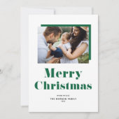 Kerstfoto met groene feestelijke feestfoto feestdagenkaart (Voorkant)