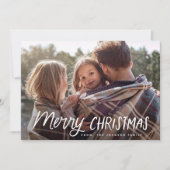 Kerstfoto met handgeschreven speeltekst feestdagenkaart (Voorkant)