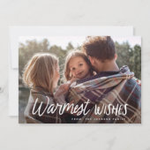 Kerstfoto met handgeschreven speeltekst feestdagenkaart (Voorkant)