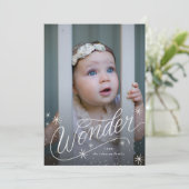 kerstfoto met handschrift feestdagenkaart (Staand voorkant)