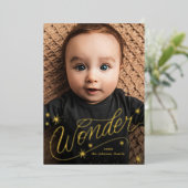 kerstfoto met handschrift folie feestdagenkaart (Staand Voorkant)