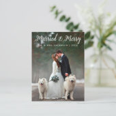 kerstfoto met huwelijk en huwelijk LW Briefkaart (Staand voorkant)