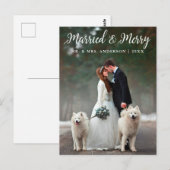 kerstfoto met huwelijk en huwelijk LW Briefkaart (Voorkant / Achterkant)