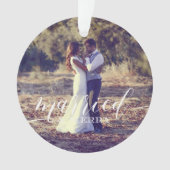 Kerstfoto met huwelijk en huwelijk ornament (voorkant)