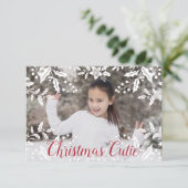 Kerstfoto met Kerstmis Cutie tekst Kaart (Staand voorkant)