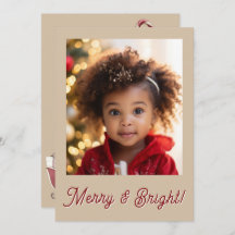 Kerstfoto met Merry & Bright Rood