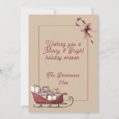 Kerstfoto met Merry & Bright Rood Feestdagenkaart (Achterkant)